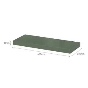 GoodHome Cusko Dark green Rectangular Floating shelf (L)60cm x (D)23.5cm