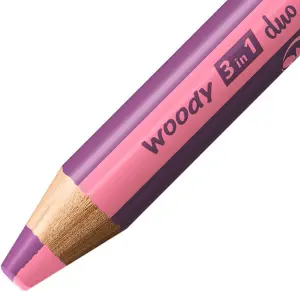 STABILO woody 3 in 1 duo-Multi-Talented Pencil -- Pink/Lilac - PACK Of 5