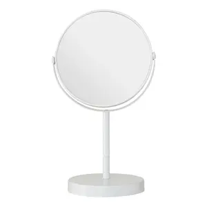 Metal Flat Mirror White / 29cm H x 18cm W