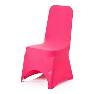 Polyester Spandex Chair Cover for Wedding Decoration - Fuchsia, Pack of 1