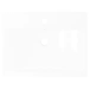 Rectangular Ceramic Basin Sink White with Faucet Hole 60x46 cm