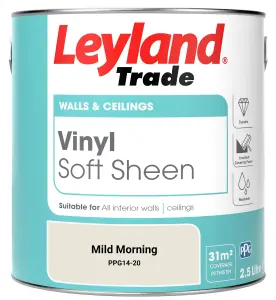 Leyland Trade Vinyl Soft Sheen Walls & Ceilings Emulsion Paint Mild Morning (PPG14-20) - 2.5L