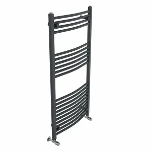 Right Radiators 1200x600 mm Curved Heated Towel Rail Radiator Bathroom Ladder Warmer Anthracite