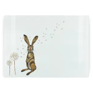 Hares Glass Worktop Protector - Textured Kitchen Chopping Board Worktop Saver