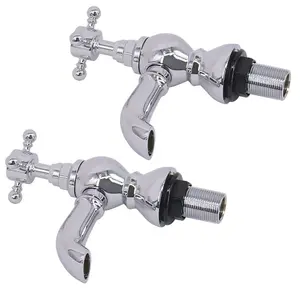 Rinse Bathrooms Bath Tap Bathroom Twin Lever Chrome Brass Tub Taps