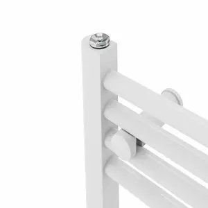 Wiest Straight Heated Towel Rail Radiator Bathroom Ladder Warmer White / 120cm H x 30cm W x 3cm D