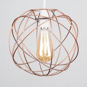 ValueLights Rutherford Retro Style Copper Metal Basket Cage Ceiling Pendant Light Shade