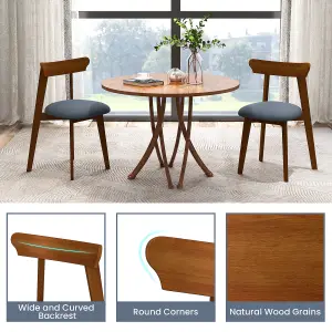 COSTWAY Wood Dining Chairs Set of 2 Modern Kitchen Chairs Armless Side Chairs