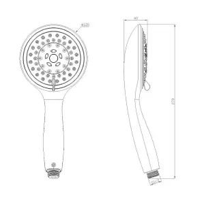 Water Saving Showerhead - Green Dial with 5 Spray Patterns Function Setting