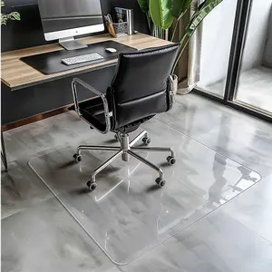 Nicoman PVC Transparent Floor Protector Low Pile Chair Mat Non- Slip For Hard Floors - 100cm x 100cm