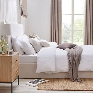 DUSK Portofino 200 Thread Count Waffle Duvet Cover - Cotton - White - Single