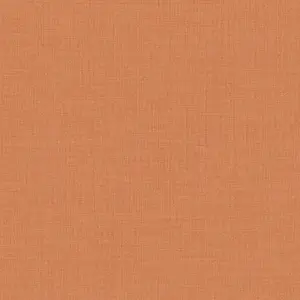 Grandeco Linen Textured Plain Wallpaper, Terracotta Orange