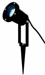 GoodHome Matt Black LED Outdoor Stake light (D)98mm