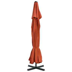 Berkfield Outdoor Umbrella with Portable Base Terracotta