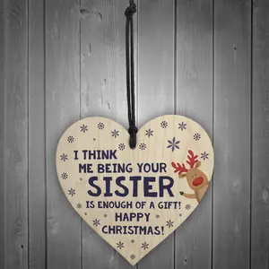 FUNNY Christmas Gift For Brother Wood Heart Rude Gift For Brother From Sister