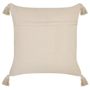 Throw Cushion ARALIA Cotton 45 x 45 cm Solid Beige