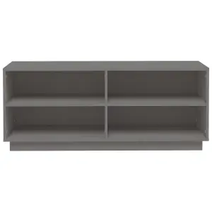 Shoe Cabinet Grey 110x34x45 cm Solid Wood Pine