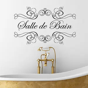 Elegant Black Salle-de-Bain Wall Sticker