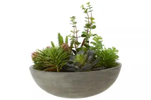 Fiori Stone Effect Pot Mixed Succulent Artificial Plant Foliage