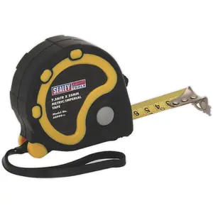 Durable 7.5m Rubber Tape Measure with Pocket Clip and Locking Mechanism