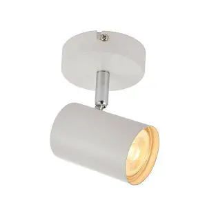 Luminosa Arezzo 1 Light Spotlight Matt White, Chrome Plate, GU10