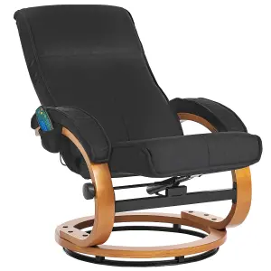 Massage Chair with Footstool HERO Fabric Black