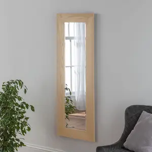 Marylou Oak Effect Framed Wall Mounted Accent Mirror 131.5cm H x 48cm W