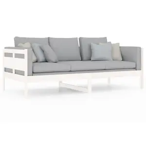 Berkfield Day Bed White Solid Wood Pine 90x200 cm