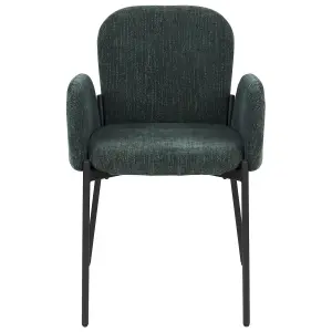 Set of 2 Dining Chairs ALBEE Dark Green