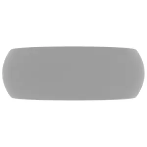 Berkfield Luxury Wash Basin Round Matt Light Grey 40x15 cm Ceramic