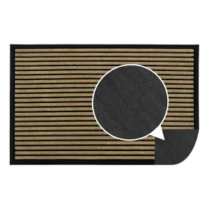 JVL Vienna Rubber Backed Scraper Doormat, 60x90cm, Lines