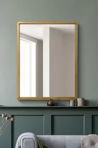 MirrorOutlet The Naturalis Solid Oak Framed Overmantle Wall Mirror 102CM X 80CM