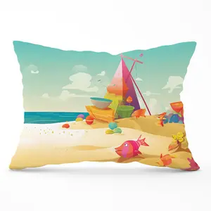 Fish On A Beach Holiday Cushions 33cm x 48cm