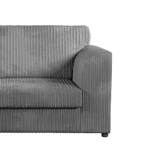 Luxor Jumbo Cord 3 + 2 Fabric Sofa Suite - Fullback Grey