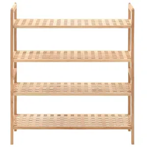 Berkfield Shoe Rack Solid Walnut Wood 69x26x81 cm