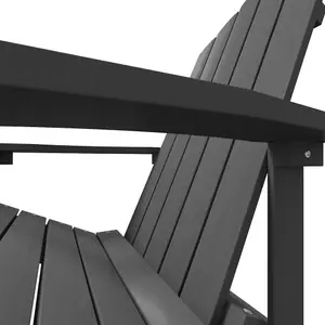 Berkfield Garden Adirondack Chair with Footstool HDPE Anthracite