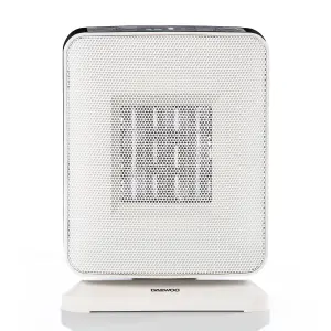 Daewoo Compact Ceramic PTC Fan Heater 1500W With Timer Oscillating White