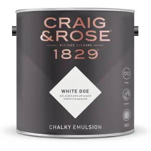 Craig & Rose 1829 White Doe Chalky Emulsion paint, 2.5L