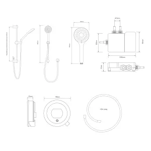 Aqualisa Optic Q Concealed valve HP/Combi Wall fed Smart Digital mixer 3-spray pattern Shower with head