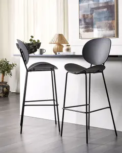 Set of 2 Bar Chairs SHONTO Black