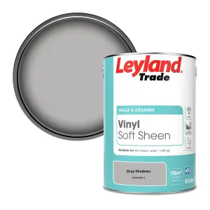 Leyland Trade Vinyl Soft Sheen Walls & Ceilings Emulsion Paint Gray Shadows (PPG1005-3) - 5L