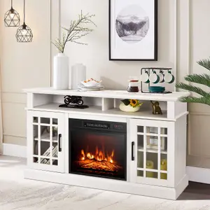 Costway Fireplace TV Stand for TVs up to 55 Inches W/ 2000W Electric Fireplace Insert