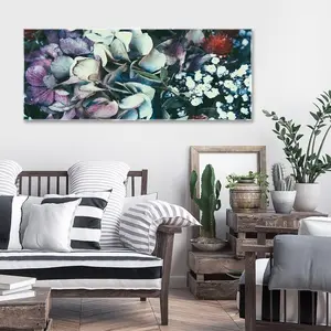 Flowers - No Frame Print on Glass 60.5cm H x 136cm W