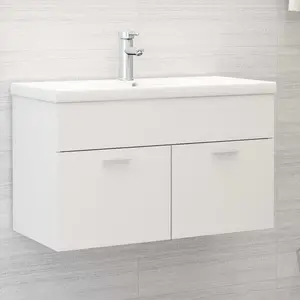 Saona 800mm Single Bathroom Vanity with Integrated Ceramic Basin White