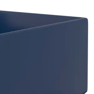 Belfry Bathroom Kettering 480mm L x 250mm W Ceramic Rectangular Sink with Overflow Dark Blue