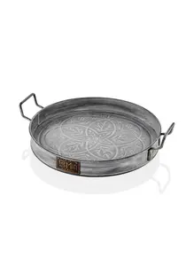 Rozi Stone Collection Round Serving Tray (47 x 37 cm)