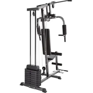 Multi Gym - flies, leg extension, lat pulldown bar and cable pulley  -  black