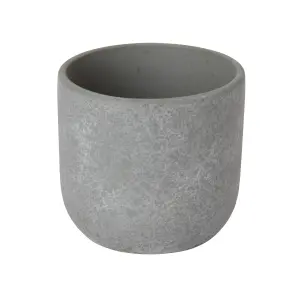 Verve Grey Speckle Clay Plant pot (Dia) 10.4cm, (H)9.5cm, 500ml