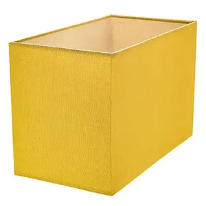 Contemporary and Stylish Vivid Mustard Ochre Linen Fabric Rectangular Lamp Shade