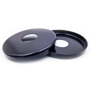 2 x 21mm G1/2 Black Tap Shower Pipe Cover High Collar Steel